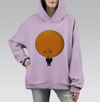 Мистер  Апельсинчик, Hoodie Mono Fiolet, оверсайз, утепленная