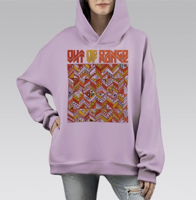 Мозаика Абстрактные Геометрия Out Of Range, Hoodie Mono Fiolet, оверсайз, утепленная