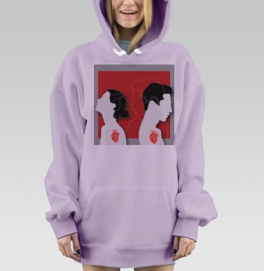 Мужчина Женщина Противоположные сердцем Красный, Hoodie Mjhigh Dig Mel, Fiolet, утепленная