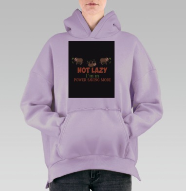 Мультяшные Ленивцы в режиме экономии энергии, Hoodie Oversize Fiolet, утепленная