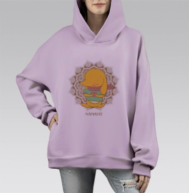 Намасте  солнцу, Hoodie Mono Fiolet, оверсайз, утепленная