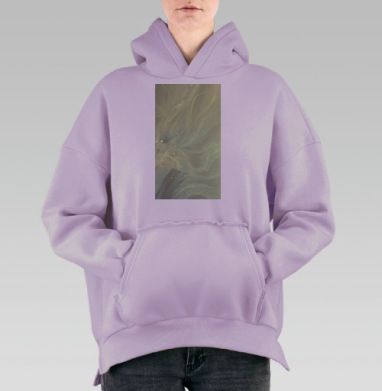 Нежное движение и сияние воздушных линий на светлом фоне, Hoodie Oversize Fiolet, утепленная