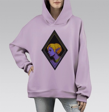 Неон, Hoodie Mono Fiolet, оверсайз, утепленная