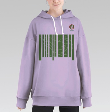 Нет пластику, Hoodie Long Oversize Fiolet