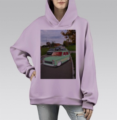 Нива, Hoodie Mono Fiolet, оверсайз, утепленная
