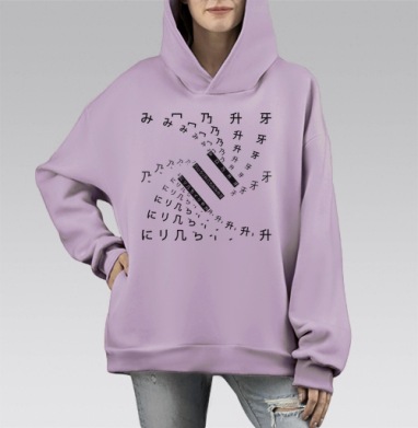 Новая визуальная культура, Hoodie Mono Fiolet, оверсайз, утепленная