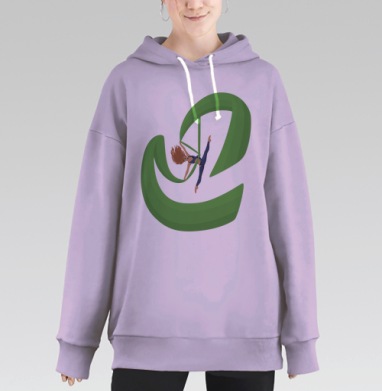 Обрыв на полотнах, Hoodie Long Oversize Fiolet