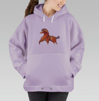 Огненный чесночный конь стойкость мощь движения, Hoodie Oversize Fiolet