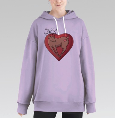 Олень любви, Hoodie Long Oversize Fiolet