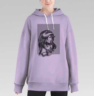 Она демон, Hoodie Long Oversize Fiolet