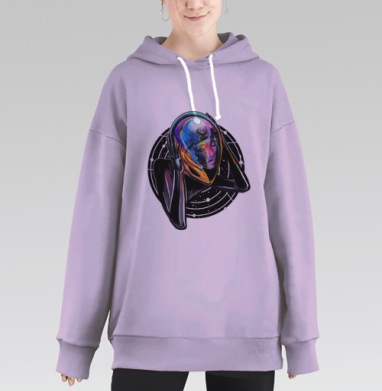 Она и космос, Hoodie Long Oversize Fiolet