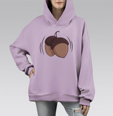 Орешки, Hoodie Mono Fiolet, оверсайз, утепленная