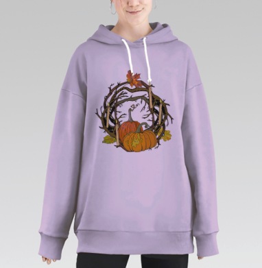 Осенний венок, Hoodie Long Oversize Fiolet