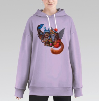Отмечаем праздник, Hoodie Long Oversize Fiolet