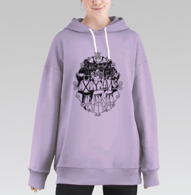 Паб-принт, Hoodie Long Oversize Fiolet