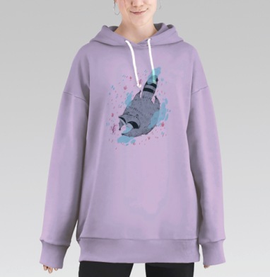 Парящий енот, Hoodie Long Oversize Fiolet