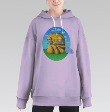 Пчела с ромашкой, Hoodie Long Oversize Fiolet