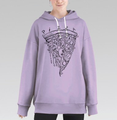 Пицца, Hoodie Long Oversize Fiolet