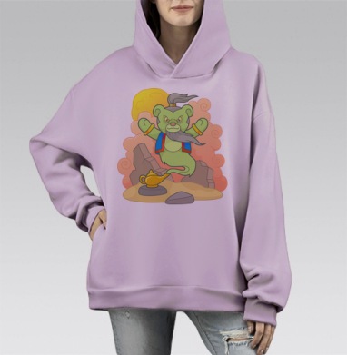 Плюшевый мишка Джинн, Hoodie Mono Fiolet, оверсайз, утепленная
