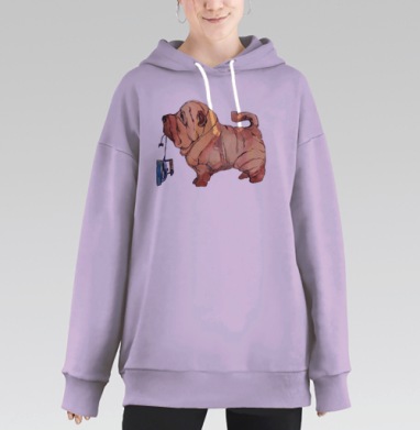 Погладь песика, Hoodie Long Oversize Fiolet