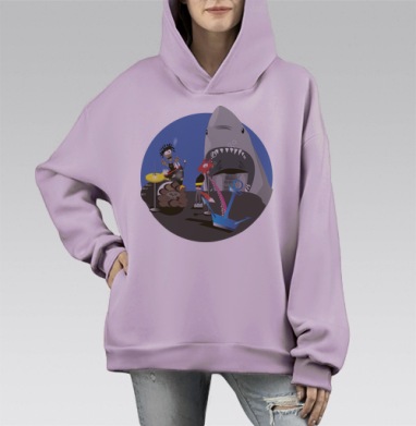 Последняя дискотека, Hoodie Mono Fiolet, оверсайз, утепленная