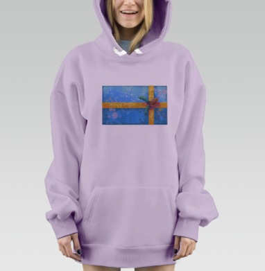 Праздничные яркие подарки с лентами и бантами настроение тепла и уюта, Hoodie Mjhigh Dig Mel, Fiolet, утепленная