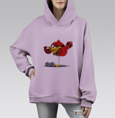 Птеньчик Физкультурник, Hoodie Mono Fiolet, оверсайз, утепленная
