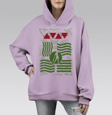 Пятый элемент миронов два, Hoodie Mono Fiolet, оверсайз, утепленная