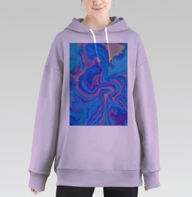 Расплывчатый абстракт, Hoodie Long Oversize Fiolet