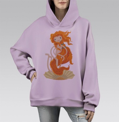 Рождение Венеры, Hoodie Mono Fiolet, оверсайз, утепленная