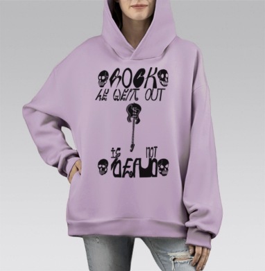 Рок Жив, Hoodie Mono Fiolet, оверсайз, утепленная