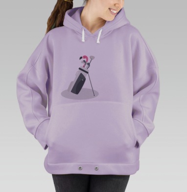 Розовый фламинго с гольф клубами сумка для игры, Hoodie Oversize Fiolet