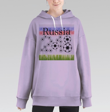 Russia футбол, Hoodie Long Oversize Fiolet
