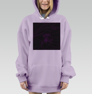Самурайнеон, Hoodie Mjhigh Dig Mel, Fiolet, утепленная