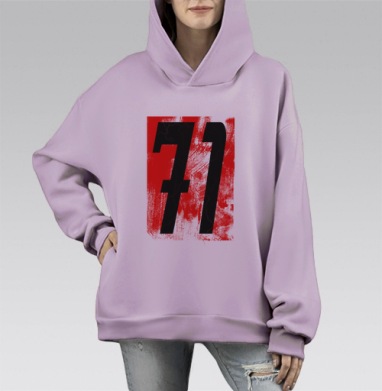 Семьдесят один, Hoodie Mono Fiolet, оверсайз, утепленная
