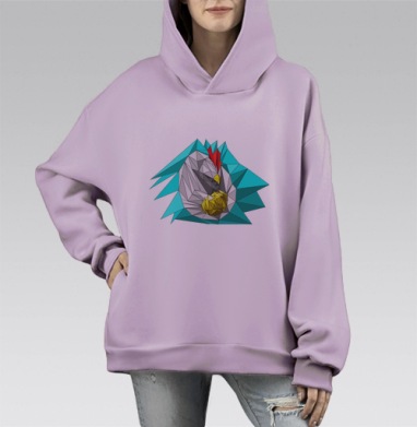 Семья, Hoodie Mono Fiolet, оверсайз, утепленная