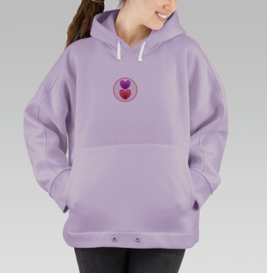 Сердца с каплями и улыбками для влюбленных и будущих супругов, Hoodie Oversize Fiolet