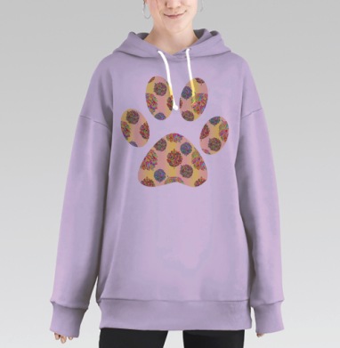 Шлёп-шлёп по осени, Hoodie Long Oversize Fiolet