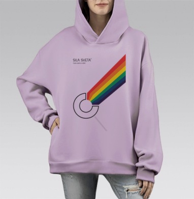 Сила света в тебе, Hoodie Mono Fiolet, оверсайз, утепленная