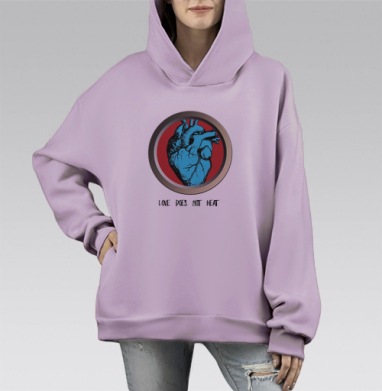 СИНЕЕ СЕРДЦЕ, Hoodie Mono Fiolet, оверсайз, утепленная