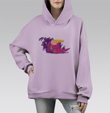 Скромность, Hoodie Mono Fiolet, оверсайз, утепленная