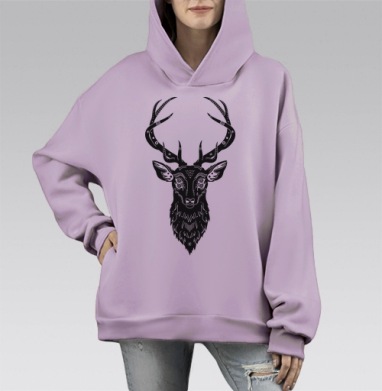 Скупая слеза, Hoodie Mono Fiolet, оверсайз, утепленная