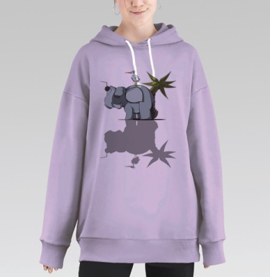Слон на отдыхе, Hoodie Long Oversize Fiolet