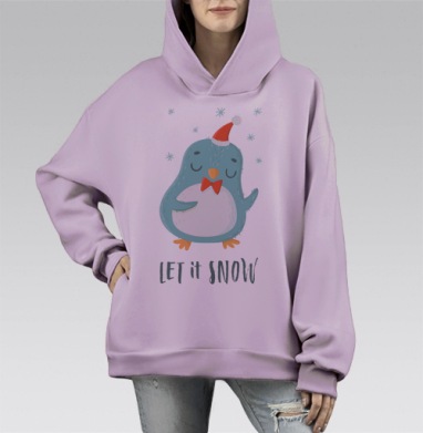 Снежно, Hoodie Mono Fiolet, оверсайз, утепленная