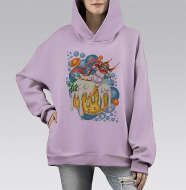 Снеголыжник, Hoodie Mono Fiolet, оверсайз, утепленная