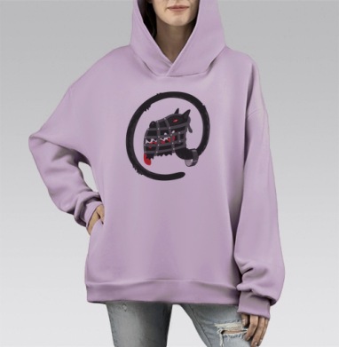 Собачка, Hoodie Mono Fiolet, оверсайз, утепленная