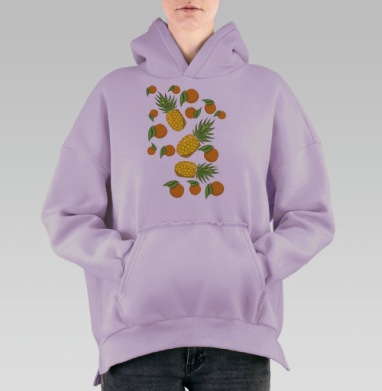 Сочный ананас, Hoodie Oversize Fiolet, утепленная