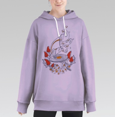 Странная музыка, Hoodie Long Oversize Fiolet