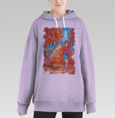 Стрелец. Знак зодиака, Hoodie Long Oversize Fiolet