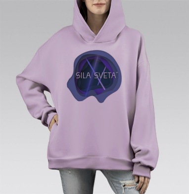Световой тоннель, Hoodie Mono Fiolet, оверсайз, утепленная